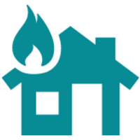 Logo van brand in huis