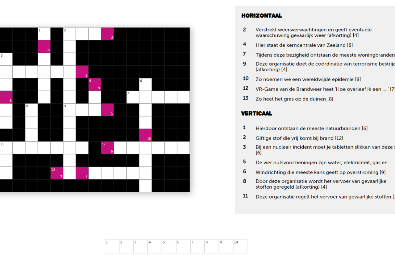 Kruiswoordpuzzel Zeeland