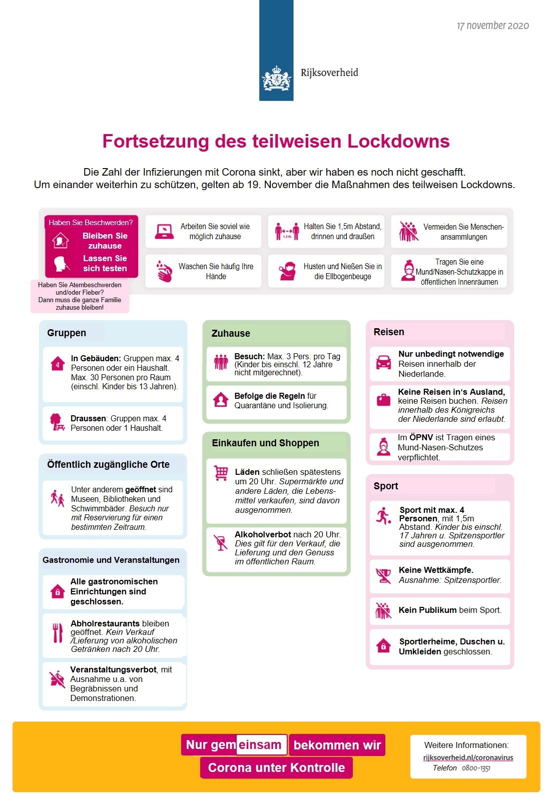 Lockdown 19 november Duits