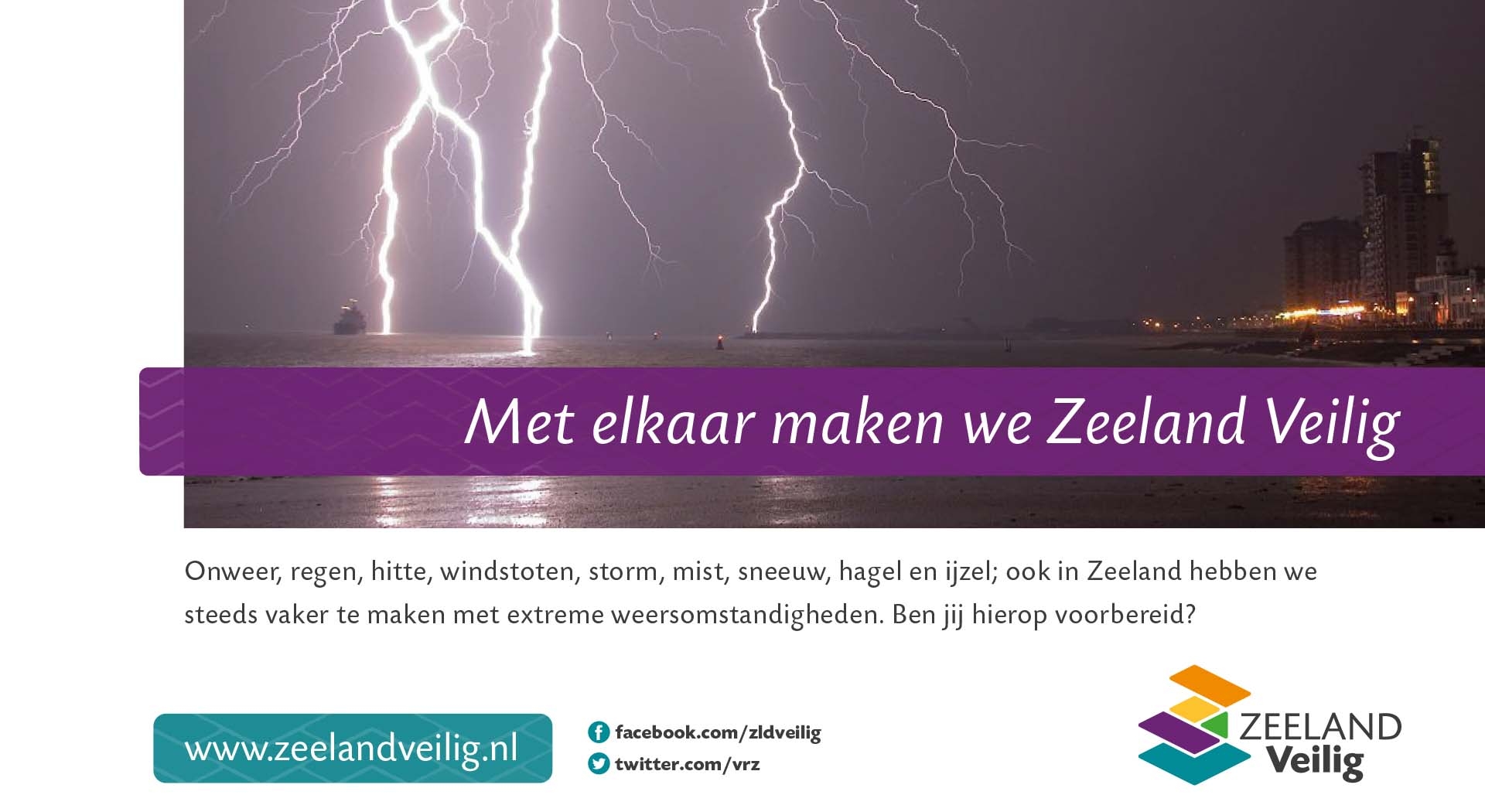 Poster Zeeland Veilig - Extreem weer (liggend 16:9) 2021