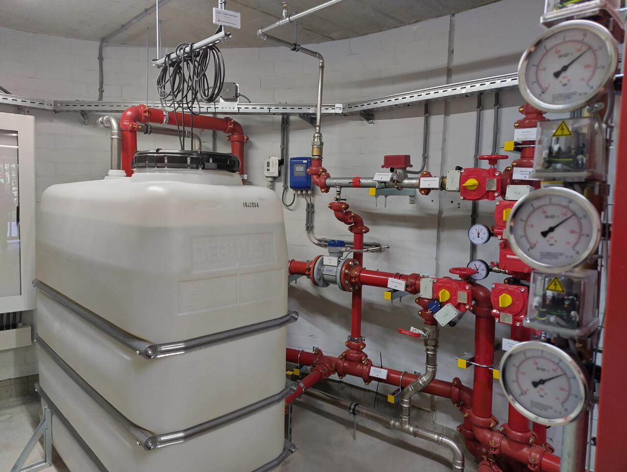 Machinekamer water-mistinstallatie